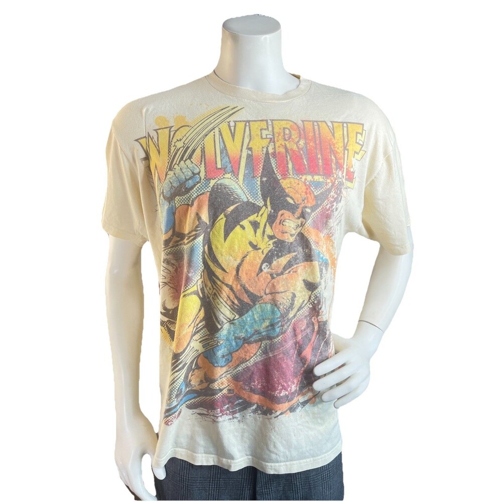 Marvel Comics X-Men Wolverine All Over Front Print '09 T-shirt Yellow Sz XL Vtg